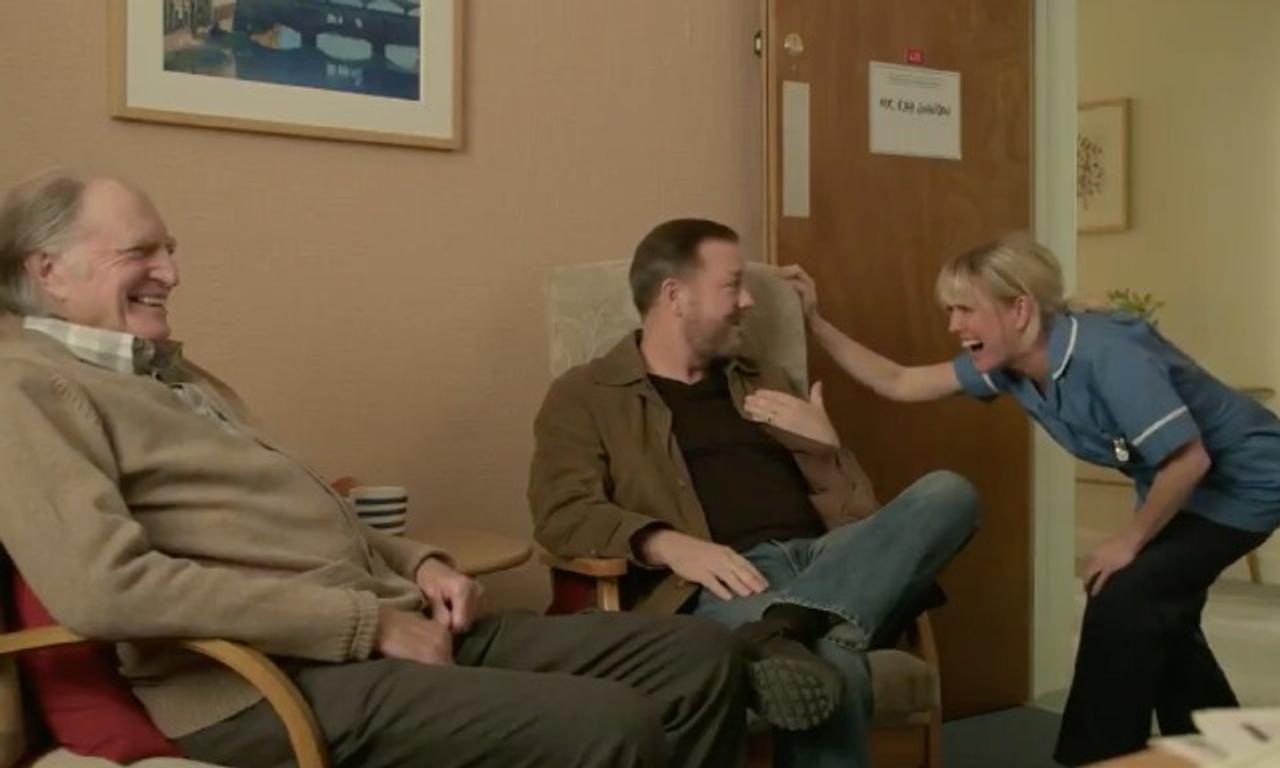 Ricky Gervais' recognisable laugh is all over the 'After Life' series