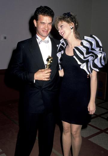 1988: Tom Hanks and Shelley Long during The 45th Annual Golden Globe Awards at Beverly Hilton Hotel in Beverly Hills, California, United States. (Photo by Jim Smeal/Ron Galella Collection via Getty Images)