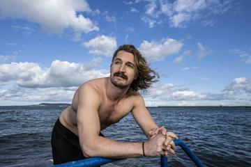 Movember Ireland Lead, Jack O'Connor is pictured at Seapoint Dublin helping men’s health charity Movember announces LOCKDOWN – SHAVE DOWN – GET DOWN, an initiative to encourage healthy conversations surrounding mental health. 

Picture Andres Poveda