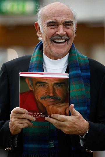 Sir Sean Connery unveils his new book entitled 'Being A Scot' at the Edinburgh book festival August 25, 2008 in Edinburgh, Scotland. The launch of the actors memoirs book coincides with his 78th birthday. (Photo by Jeff J Mitchell/Getty Images)