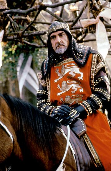 Scottish actor Sean Connery on the set of Robin Hood: Prince of Thieves, directed by Kevin Reynolds. (Photo by Warner Bros. Pictures/Morgan C/Sunset Boulevard/Corbis via Getty Images)
