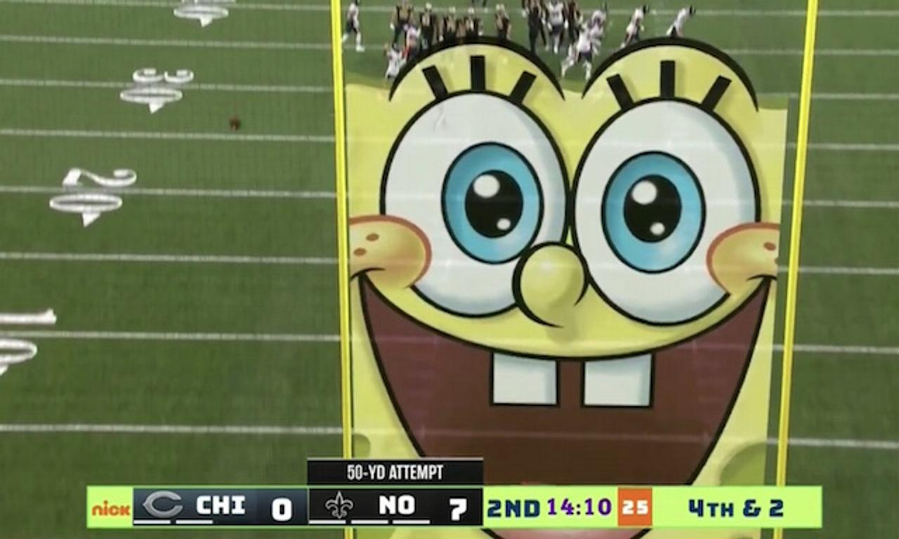 SpongeBob made an appearance on NFL Wild Card game yesterday 