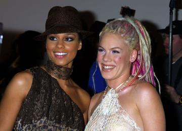 2001: Alicia Keys & Pink at the 2001 Billboard Music Awards (Photo by Jeffrey Mayer/WireImage)