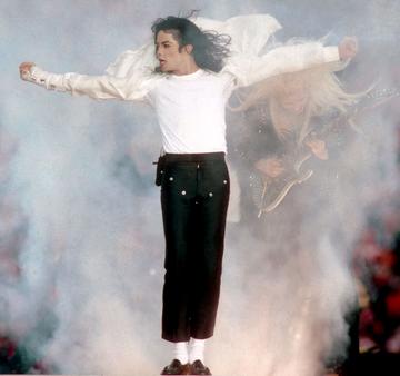 Michael Jackson performs during halftime of a 52-17 Dallas Cowboys win over the Buffalo Bills in Super Bowl XXVII on January 31, 1993 at the Rose Bowl in Pasadena California.

Photo credit: Getty Images