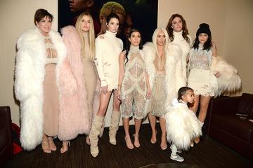 Khloe Kardashian, Kris Jenner, Kendall Jenner, Kourtney Kardashian, Kim Kardashian West, North West, Caitlyn Jenner and Kylie Jenner attend Kanye West Yeezy Season 3 at Madison Square Garden on February 11, 2016 in New York City.  (Photo by Kevin Mazur/Getty Images for Yeezy Season 3)