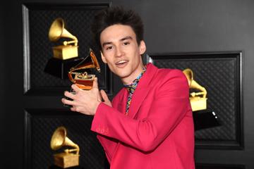 Jacob Collier, winner of the Best Arrangement, Instruments and Vocals award for ‘He Won't Hold You,’ poses in the media room during the 63rd Annual GRAMMY Awards at Los Angeles Convention Center on March 14, 2021 in Los Angeles, California. (Photo by Kevin Mazur/Getty Images for The Recording Academy )
