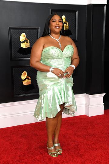 Lizzo attends the 63rd Annual GRAMMY Awards at Los Angeles Convention Center on March 14, 2021 in Los Angeles, California. (Photo by Kevin Mazur/Getty Images for The Recording Academy )