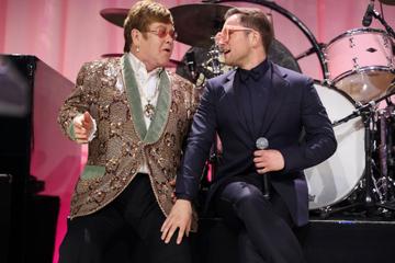Sir Elton John and Taron Egerton perform onstage during the 27th annual Elton John AIDS Foundation Academy Awards Viewing Party sponsored by IMDb and Neuro Drinks celebrating EJAF and the 91st Academy Awards on February 24, 2019 in West Hollywood,California.  (Photo by Rich Fury/Getty Images for EJAF)