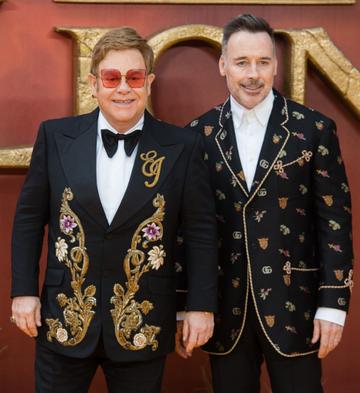 Elton John attends "The Lion King" European Premiere at Leicester Square on July 14, 2019 in London, England. (Photo by Samir Hussein/WireImage)