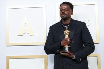 Daniel Kaluuya poses with the Best Actor in a Supporting Role award for 'Judas and the Black Messiah' in the press room during the 93rd Annual Academy Awards at Union Station on April 25, 2021 in Los Angeles, California. (Photo by Matt Petit/A.M.P.A.S. via Getty Images)
