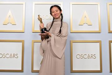 Chloé Zhao, winner of the Best Director for 'Nomadland,' poses in the press room during the 93rd Annual Academy Awards at Union Station on April 25, 2021 in Los Angeles, California. (Photo by Matt Petit/A.M.P.A.S. via Getty Images)