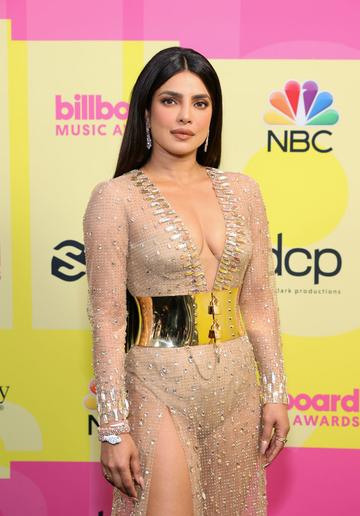 Priyanka Chopra Jonas poses backstage for the 2021 Billboard Music Awards, broadcast on May 23, 2021 at Microsoft Theater in Los Angeles, California. (Photo by Rich Fury/Getty Images for dcp)