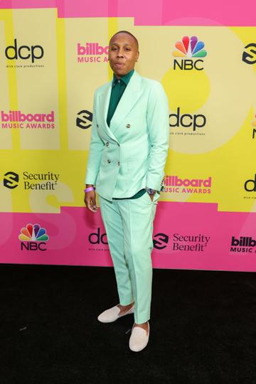 Lena Waithe poses backstage for the 2021 Billboard Music Awards, broadcast on May 23, 2021 at Microsoft Theater in Los Angeles, California. (Photo by Rich Fury/Getty Images for dcp)