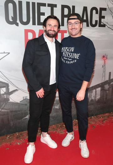Shane Cassidy and Rob Kenny pictured at the 'A Quiet Place Part II 'screening at the Odeon Cinema in Point Square ,Dublin.
Picture  Brian McEvoy/ PIP