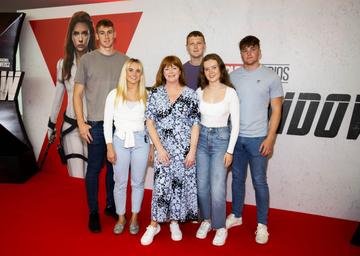 Bláthnaid Ní Chofaigh pictured with her sons and their girlfriends pictured at the Irish Special Preview Screening Marvel Studios Black Widow. Picture Andres Poveda