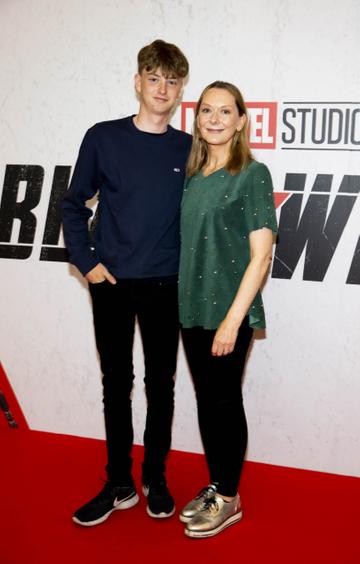 Ben Taylor and actress Cathy Belton pictured at the Irish Special Preview Screening Marvel Studios Black Widow. Picture Andres Poveda