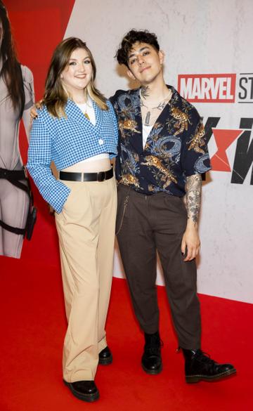 Ellen McCullough and Jamie Lo pictured at the Irish Special Preview Screening Marvel Studios Black Widow. Picture Andres Poveda