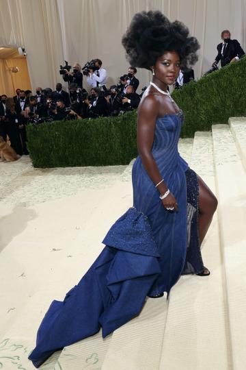 NEW YORK, NEW YORK - SEPTEMBER 13: Lupita Nyong'o attends the 2021 Met Gala benefit "In America: A Lexicon of Fashion" at Metropolitan Museum of Art on September 13, 2021 in New York City. (Photo by Taylor Hill/WireImage)