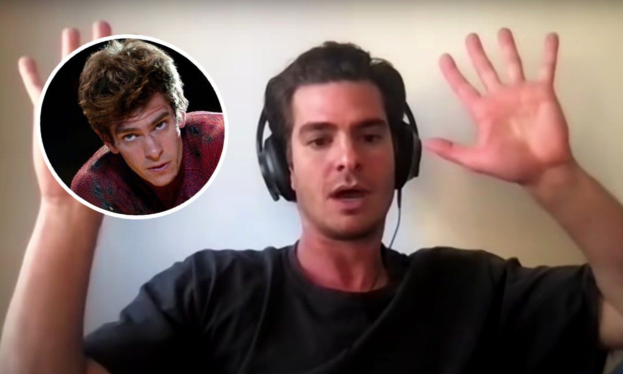 Andrew Garfield says leaked photo of him from the 'No Way Home' set is