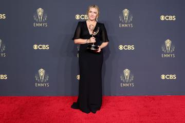 LOS ANGELES, CALIFORNIA - SEPTEMBER 19: Kate Winslet, winner of the Outstanding Lead Actress in a Limited or Anthology Series or Movie award for 'Mare Of Easttown,' poses in the press room during the 73rd Primetime Emmy Awards at L.A. LIVE on September 19, 2021 in Los Angeles, California. (Photo by Rich Fury/Getty Images)