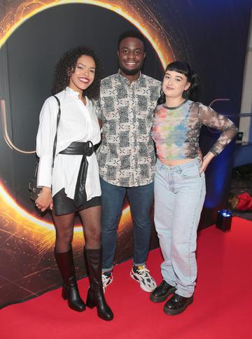 Ruth Charles ,Femi Bankole and Chloe Adams  at the special screening of the film Dune.
Pic Brian McEvoy

