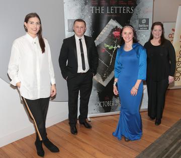Director Robbie Walsh with Actors Sarah Carroll, Mary Murray and Kathleen Warner Yeates at the Irish Premiere screening of Robbie Walshs film The Letters at the Odeon Point Square.
Picture Brian McEvoy
No Repro fee for one use