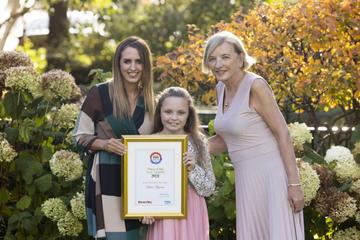 Repro Free: 22/10/2021 Louise Lynam from County Laois was names Mum of the Year at the Woman’s Way and Beko Mum of the Year Award at the Intercontinental Hotel pictured with daughter Kiera (9) and mother Connie. The single mother of two girls, Jessica (15) and Kiera (9) has been working on the frontline since the start of the pandemic as a healthcare assistant in the Accident and Emergency Department. Nominated for the award by Cystic Fibrosis Ireland, Louise and youngest daughter Kiera are ambassadors for the charity and have fundraised tirelessly over the years. Picture Andres Poveda