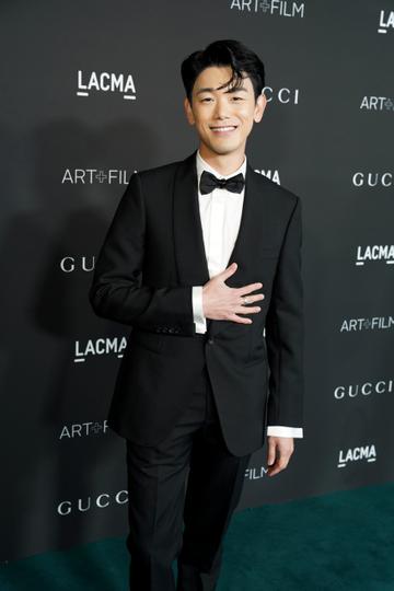 Eric Nam wearing Gucci, attend the 10th Annual LACMA ART+FILM GALA honoring Amy Sherald, Kehinde Wiley, and Steven Spielberg presented by Gucci at Los Angeles County Museum of Art on November 06, 2021 in Los Angeles, California. (Photo by Presley Ann/Getty Images for LACMA)