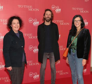 VMDIFF Festival Director Gráinne Humphreys, Writer Director Editor Tadhg O'Sullivan and Producer Clare Stronge pictured at the Virgin Media Dublin International Film Festival special preview screening of TO THE MOON in the Light House Cinema,Dublin
Pic Brian McEvoy