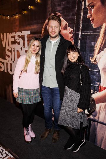 Alba, Kosta Mednykov, Natalia Uilar pictured at a special preview screening of West Side Story in the Light House Cinema Dublin. Picture Andres Poveda