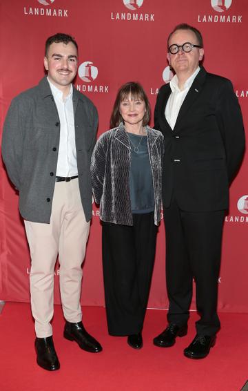 Jack Farrell ,Anne Clarke and Padraig Heneghan at the opening of Landmark Productions and Lovano's world premiere production of Gabriel Byrne's Walking with Ghosts at the  Gaiety Theatre, Dublin.
Picture: Brian McEvoy/PIP