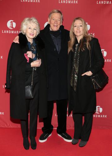 Teri Hayden,Brian Palfrey and Lisa Hayden  at the opening of Landmark Productions and Lovano's world premiere production of Gabriel Byrne's Walking with Ghosts at the  Gaiety Theatre, Dublin.
Picture: Brian McEvoy/PIP