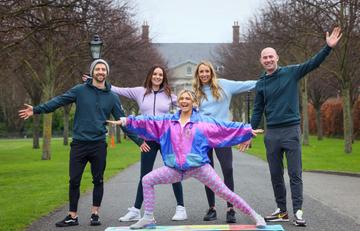 Joe Wicks and Dr Alex George among dozens of health and fitness stars announced for WellFest Pictured to mark the launch of WellFest 2022, in association with Gym+Coffee, were Fitness coach and lifestyle influencer, Niamh Cullen, Karl Swaine and Diarmuid McSweeney, cofounders of athleisure brand Gym+Coffee, the new headline partner of WellFest, Helena Ryan and Katie Ryan, cofounders of WellFest. 
Pic: Marc O’Sullivan