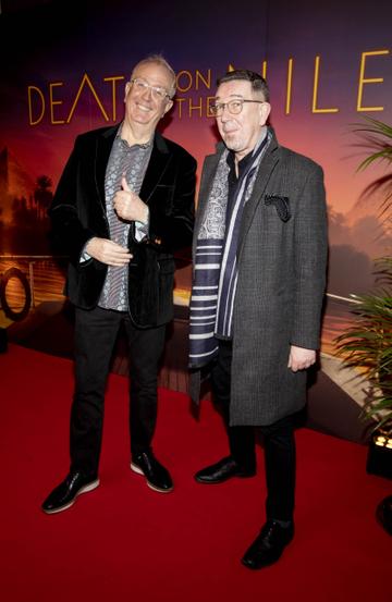 Rory Cowen and Robert Doggett pictured at the special preview screening of 20th Century Studios, Death On The Nile in the Stella Cinema Rathmines. Picture Andres Poveda