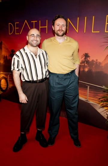 Conor Merriman and Adam Hurley pictured at the special preview screening of 20th Century Studios, Death On The Nile in the Stella Cinema Rathmines. Picture Andres Poveda