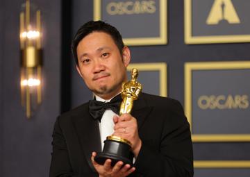 Ryusuke Hamaguchi, winner of the International Feature Film award for ‘Drive My Car’  poses in the press room during the 94th Annual Academy Awards at Hollywood and Highland on March 27, 2022 in Hollywood, California. (Photo by Mike Coppola/Getty Images)