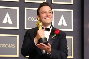 Canadian Director Ben Proudfoot won the Oscar for Documentary Short Subject, "The Queen of Basketball," poses in the press room during the 94th Annual Academy Awards at Hollywood and Highland on March 27, 2022 in Hollywood, California. (Photo by Momodu Mansaray/WireImage)