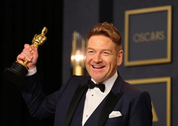 Kenneth Branagh winner of the Writing (Original Screenplay) award for ‘Belfast’ poses backstage during the 94th Annual Academy Awards at Dolby Theatre on March 27, 2022 in Hollywood, California. (Photo by Mike Coppola/Getty Images)
