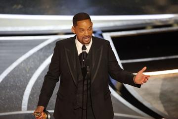 Will Smith accepts the award for Best Actor in a Leading Role for "King Richard" during the show  at the 94th Academy Awards at the Dolby Theatre at Ovation Hollywood on Sunday, March 27, 2022.  (Myung Chun / Los Angeles Times via Getty Images)