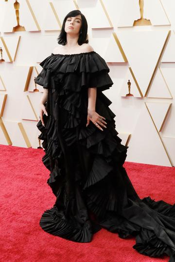 Billie Eilish arrives on the red carpet outside the Dolby Theater for the 94th Academy Awards in Los Angeles, USA. (Photo credit should read P. Lehman/Future Publishing via Getty Images)