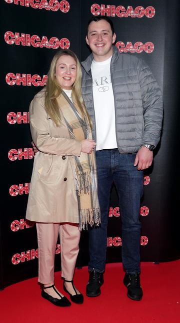 Emma Conlon and Ronan Elliott pictured at the opening night of the acclaimed international smash hit theatre production CHICAGO at the Bord Gais Energy Theatre, Dublin
Pic: Brian McEvoy Photography