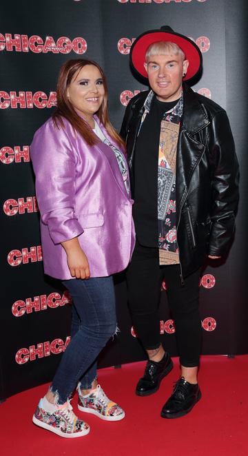 Emma Curran and Anthony McNally pictured at the opening night of the acclaimed international smash hit musical CHICAGO at the Bord Gais Energy Theatre, Dublin.
Pic: Brian McEvoy Photography