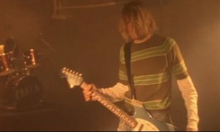 Kurt Cobain's guitar from the 'Smells Like Teen Spirit' video is being sold at auction Kurt Cobain's guitar from the 'Smells Like Teen Spirit' video is being sold at auction