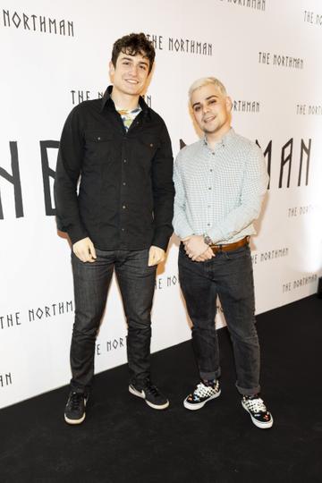 Iobhar Stokes and Joshua Brown pictured at the Irish premiere screening of The Northman at the Light House Cinema in cinema's from Friday 15th April. Picture Andres Poveda
