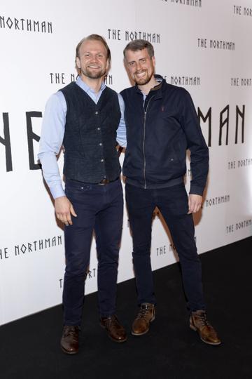 Dmitry Vinokurov and Darren McKenna pictured at the Irish premiere screening of The Northman at the Light House Cinema in cinema's from Friday 15th April. Picture Andres Poveda