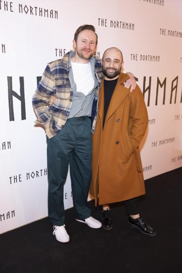 Adam Hurley and conor Merriman pictured at the Irish premiere screening of The Northman at the Light House Cinema in cinema's from Friday 15th April. Picture Andres Poveda