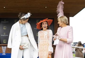 Conlon (age 26) from Armagh, reacts as she was named Dunboyne Castle Most Stylish Lady at Fairyhouse Racecourse. An exciting day in the racing and style calendar, the €500,000 BoyleSports Irish Grand National and Most Stylish Lady is the highlight of the festival. Picture Andres Poveda