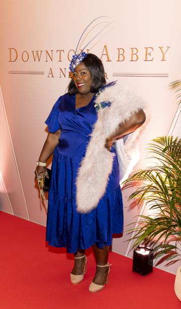 This guest dazzled in a gorgeous royal blue dress, very fitting for the themes in Downton Abbey: A New Era. A New Era is in cinemas across Ireland from this Friday April 29th. Picture Andres Poveda