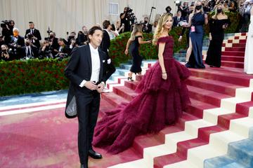 NEW YORK, NEW YORK - MAY 02: Adrien Brody and Georgina Chapman attend The 2022 Met Gala Celebrating "In America: An Anthology of Fashion" at The Metropolitan Museum of Art on May 02, 2022 in New York City. (Photo by Jeff Kravitz/FilmMagic)