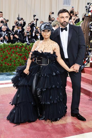 NEW YORK, NEW YORK - MAY 02: Nicki Minaj and Riccardo Tisci attend The 2022 Met Gala Celebrating "In America: An Anthology of Fashion" at The Metropolitan Museum of Art on May 02, 2022 in New York City. (Photo by Jamie McCarthy/Getty Images)